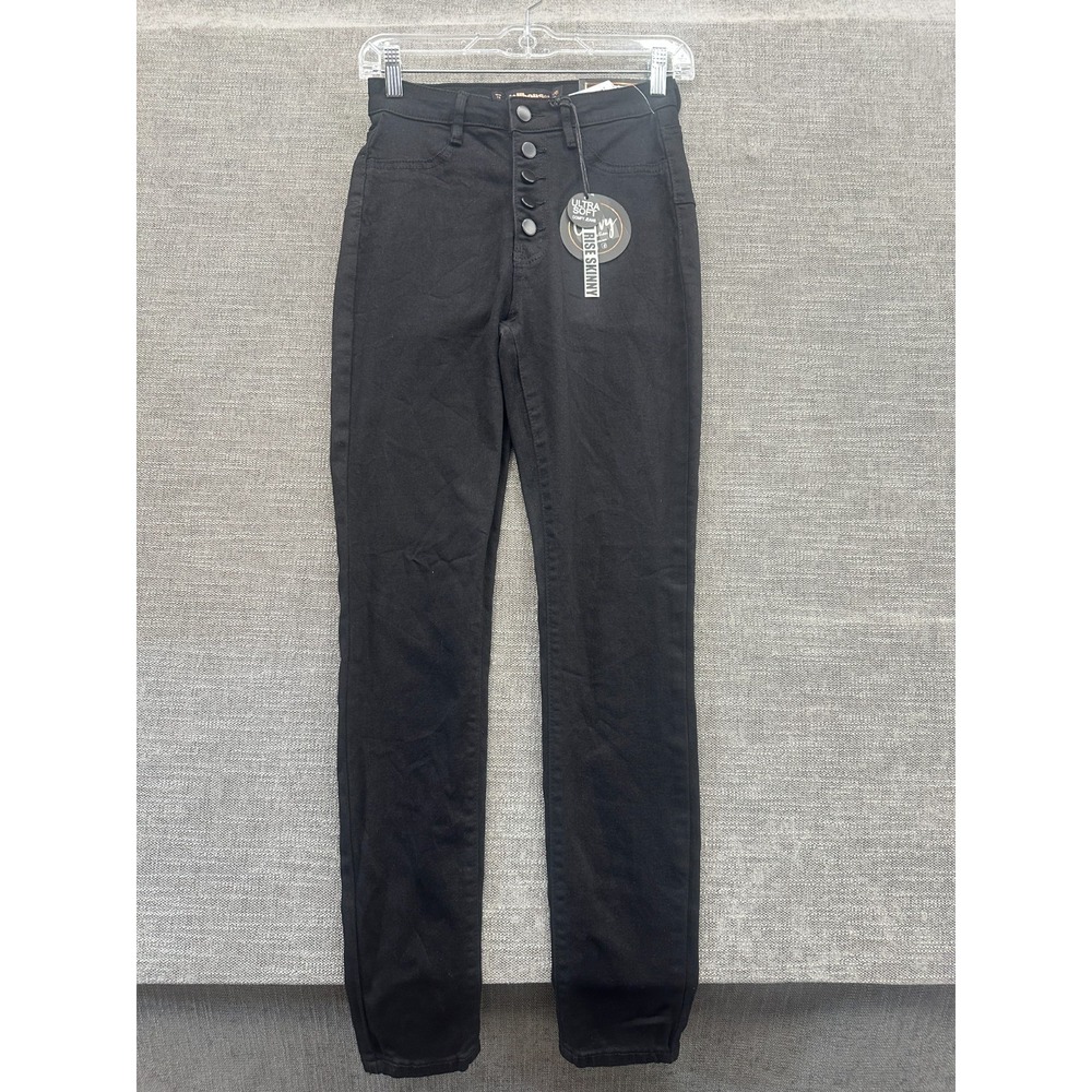Dollhouse Ultra Soft Comfy Jeans Women 5/6 Button Fly Curvy High Rise Skinny